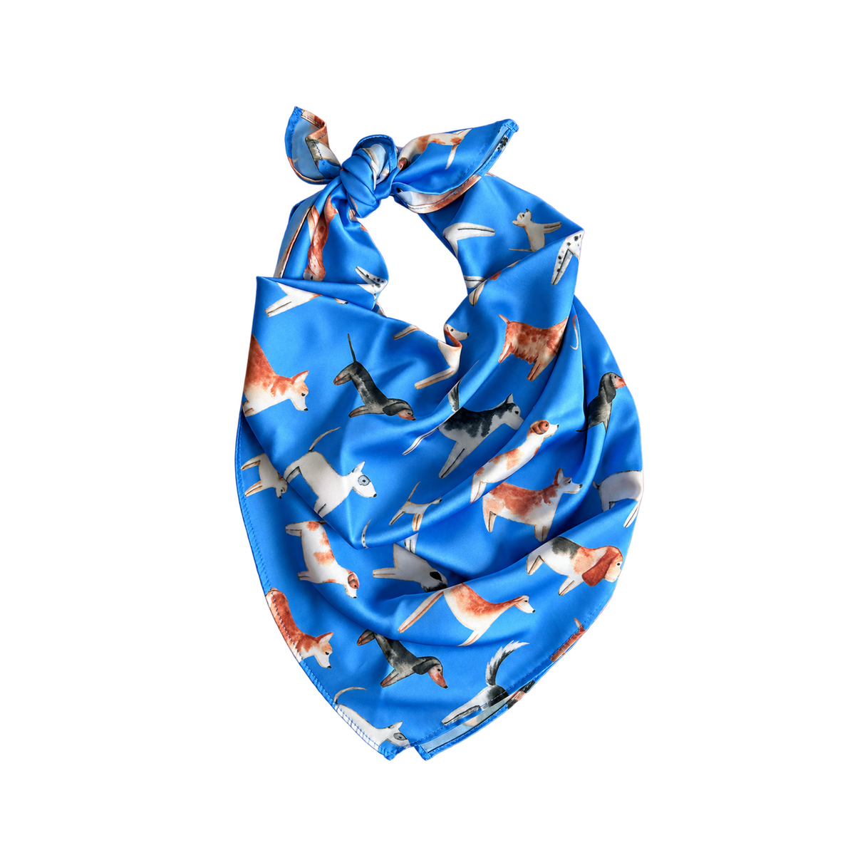 Lots of Dogs Marina Blue Silk Scarf