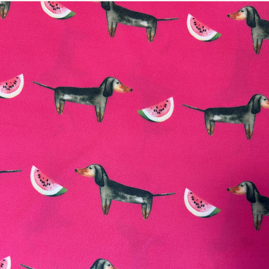Dachshund Teaberry Pink Silk Scarf