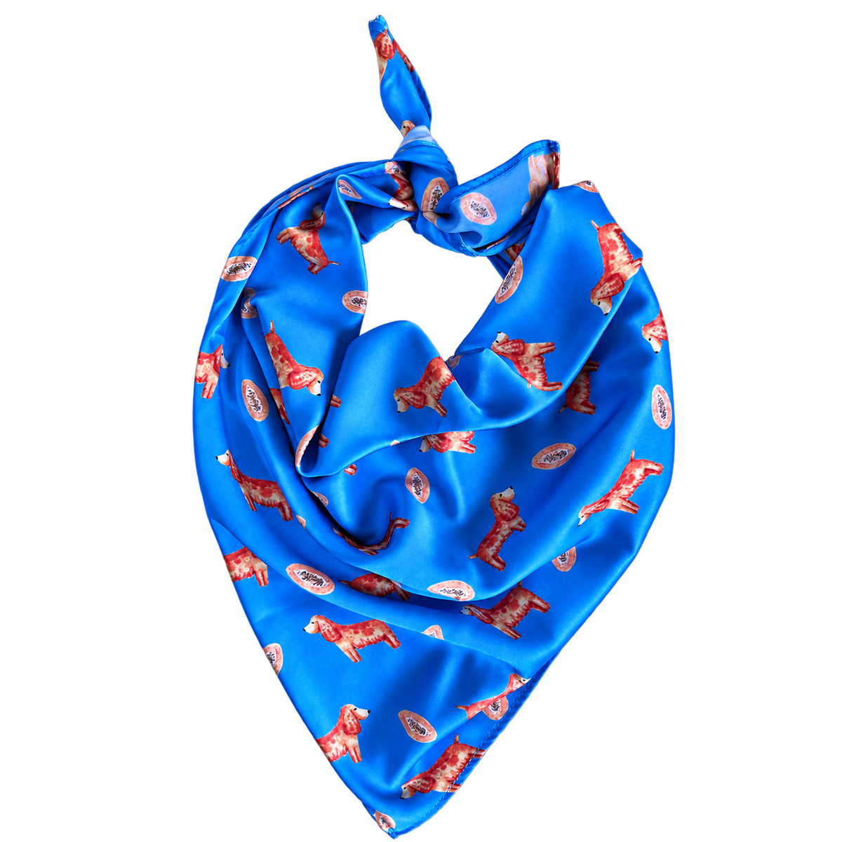Spaniel Marina Blue Silk Scarf