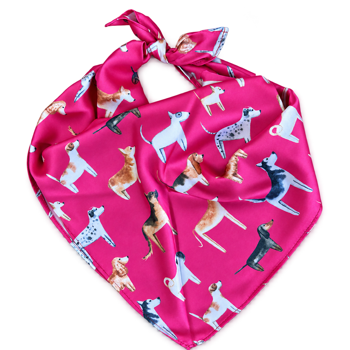 Lots of Dogs Teaberry Pink Silk Scarf