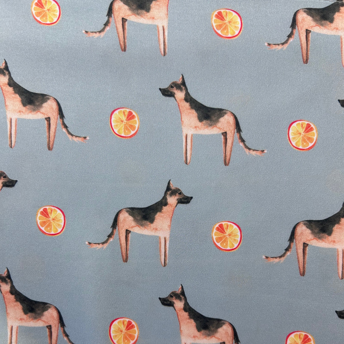 German Shepherd Sage Green Silk Scarf