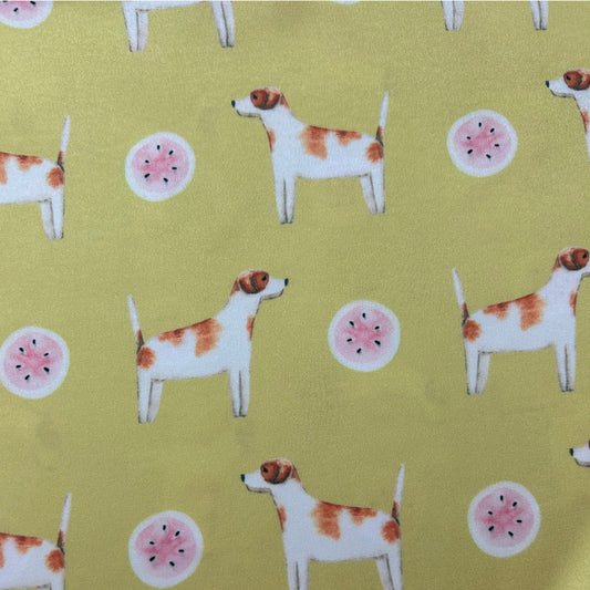 Jack Russell Acacia Gold Silk Scarf