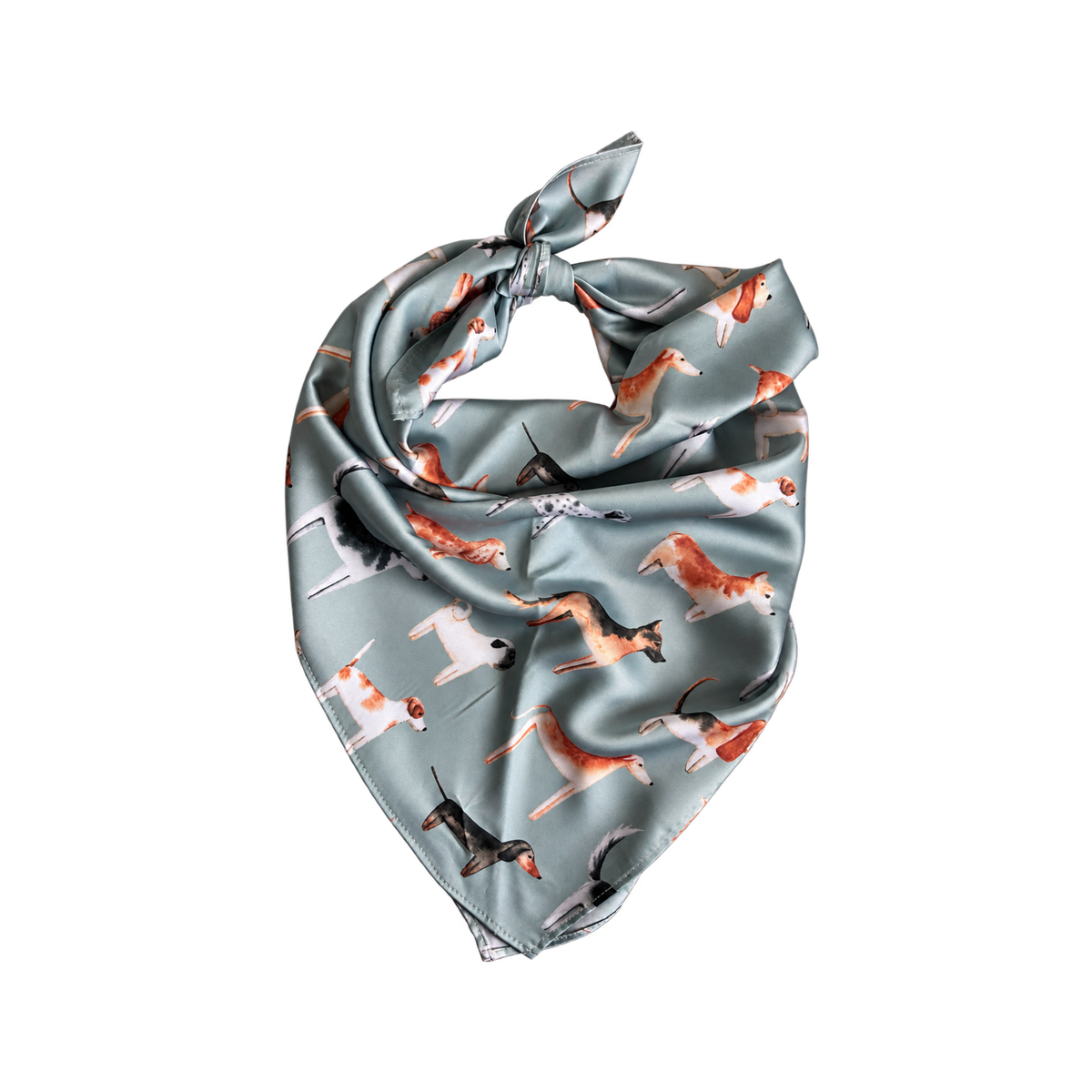 Lots of Dogs Sage Green Silk Scarf