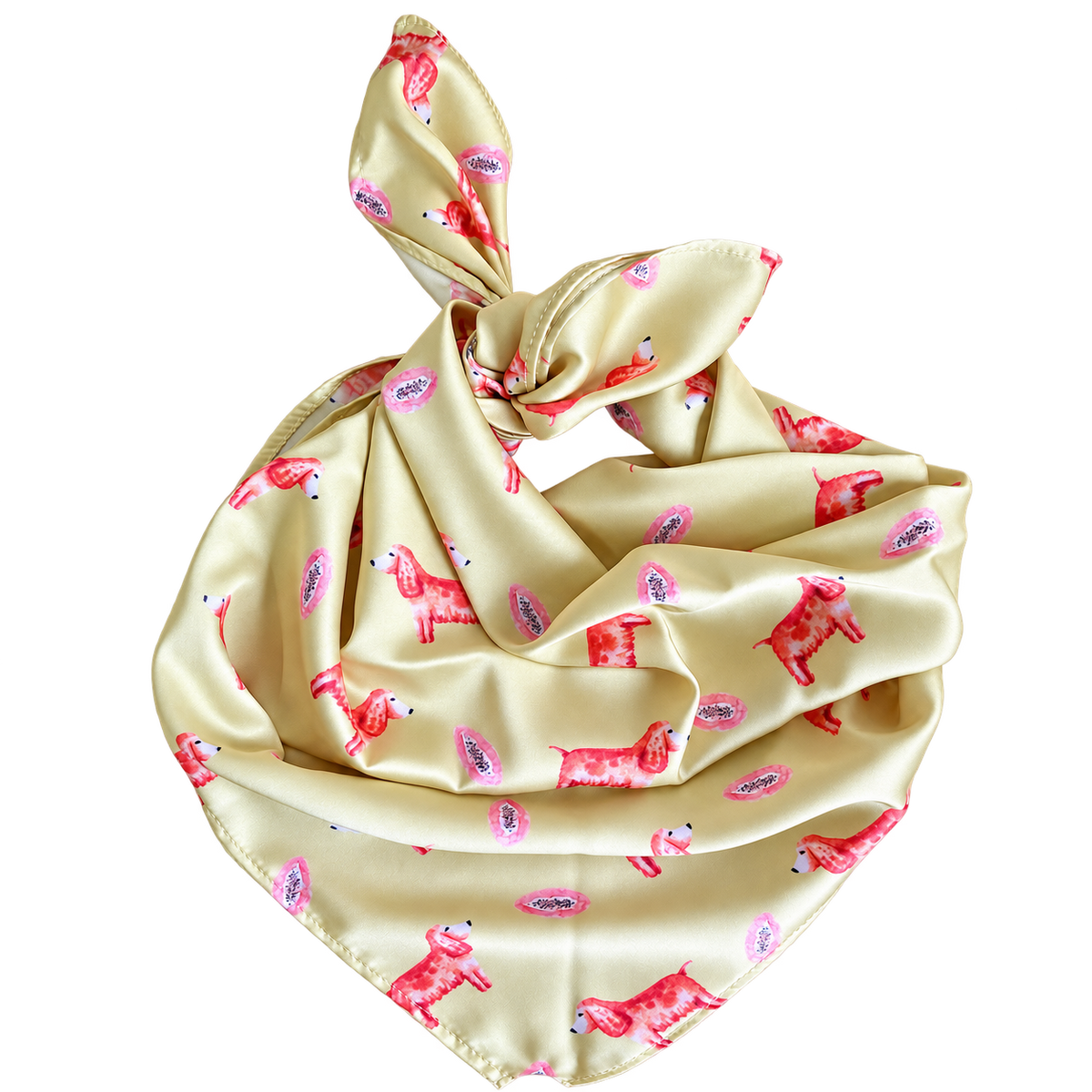 Spaniel Acacia Gold Silk Scarf