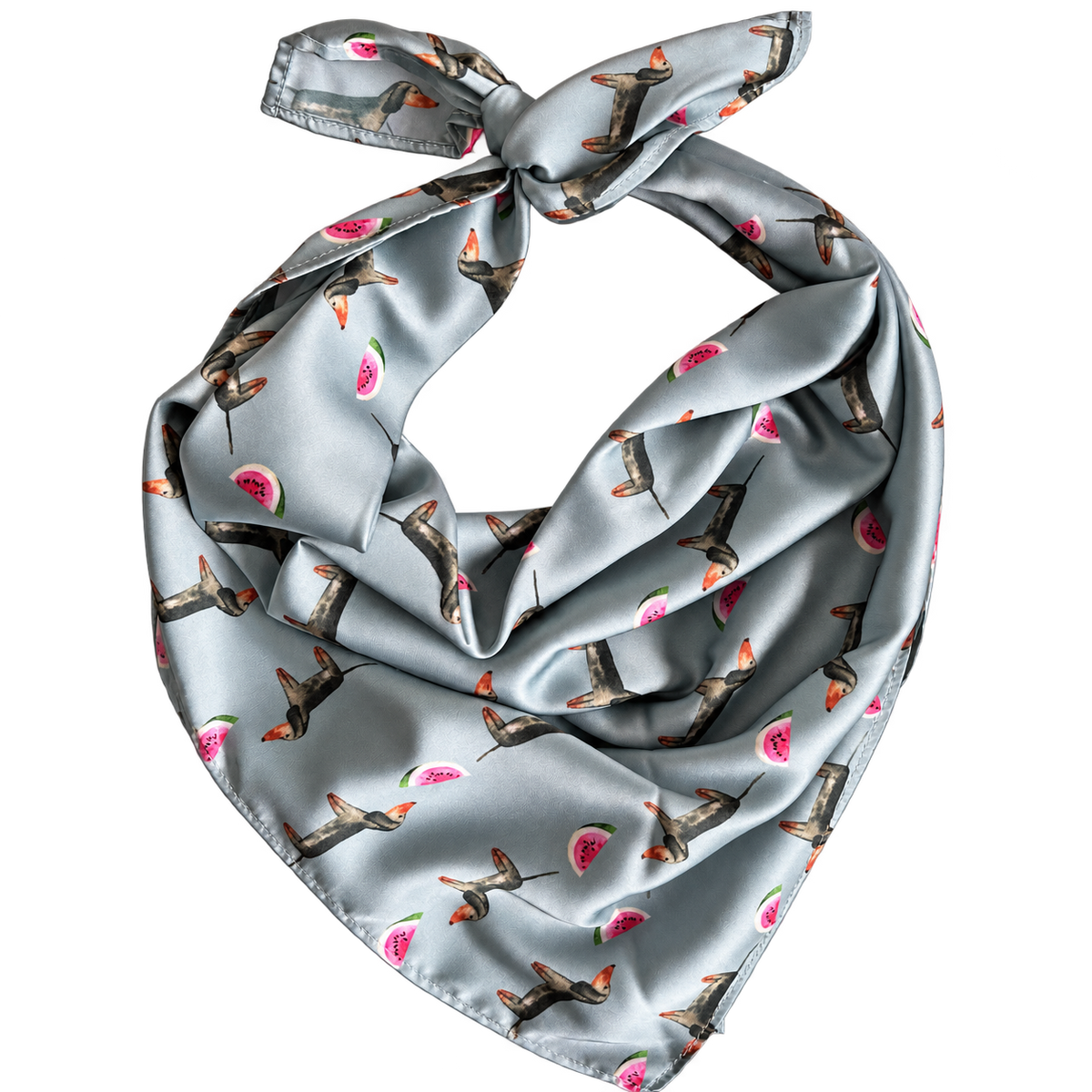Dachshund Sage Green Silk Scarf