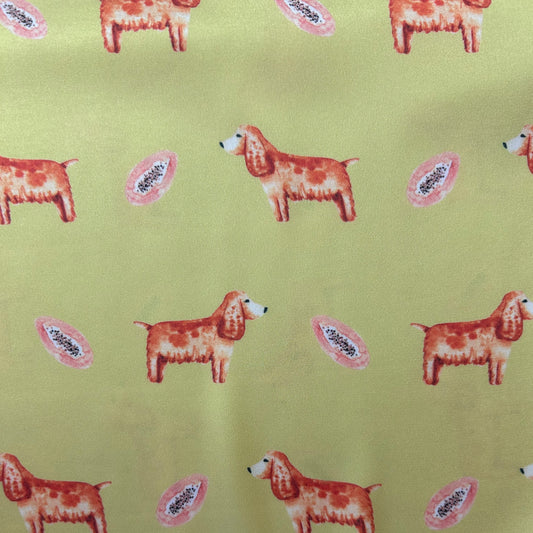 Spaniel Acacia Gold Silk Scarf