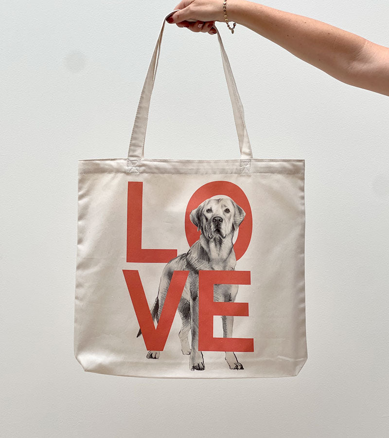Labrador Peach LOVE Tote Bag
