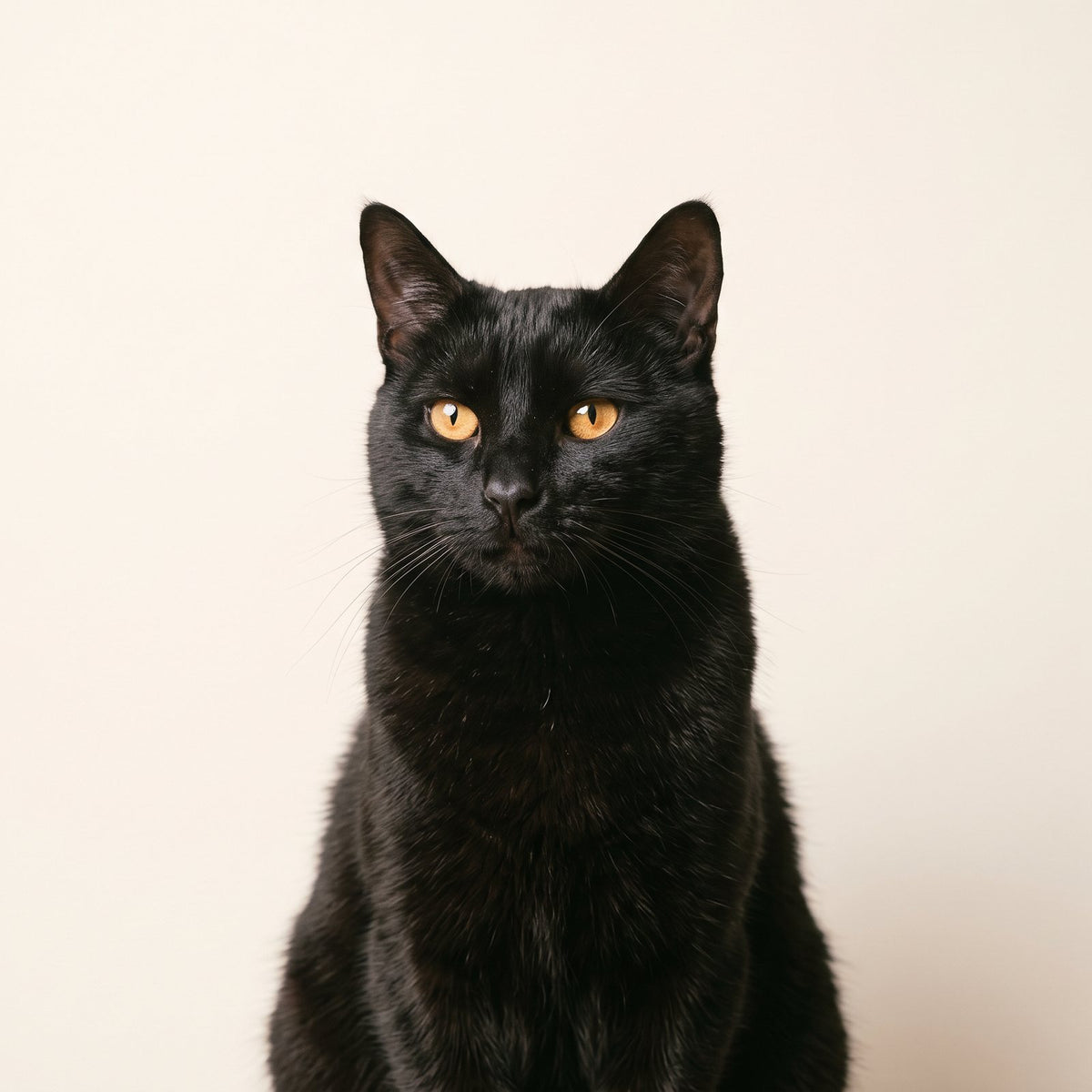 Cat studio portrait on a cream backdrop