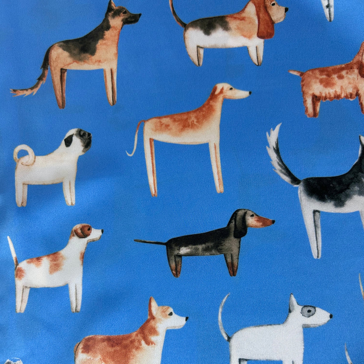 Lots of Dogs Marina Blue Silk Scarf