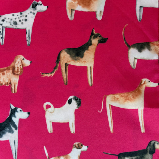 Lots of Dogs Teaberry Pink Silk Scarf