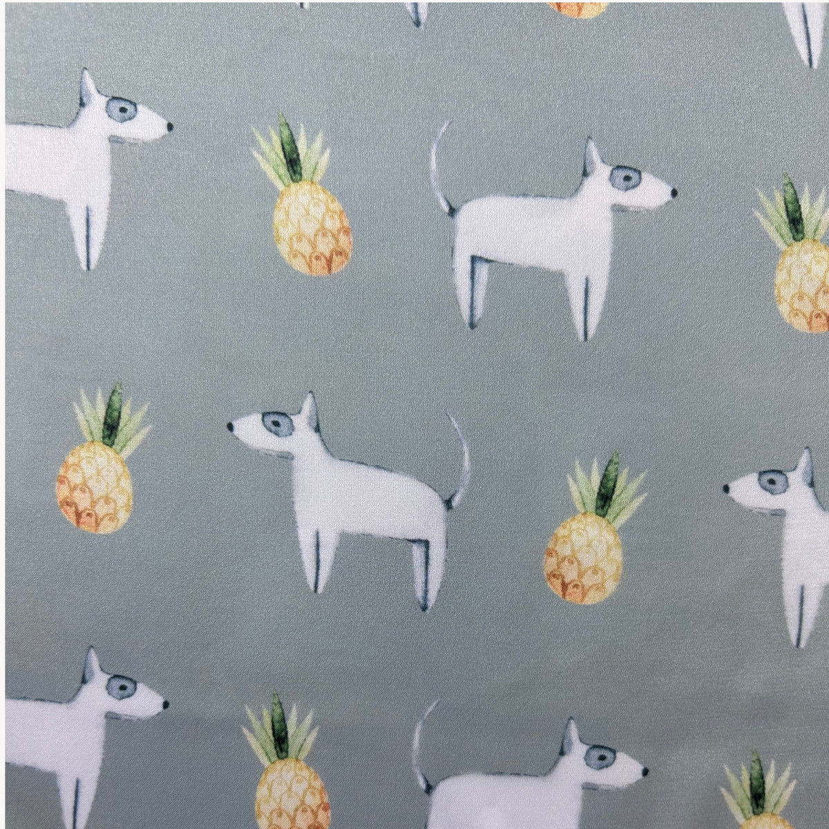 Bull Terrier Sage Green Silk Scarf