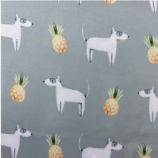 Bull Terrier Sage Green Silk Scarf