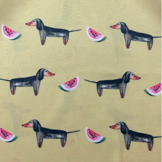 Dachshund Acacia Gold Silk Scarf