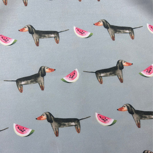 Dachshund Sage Green Silk Scarf