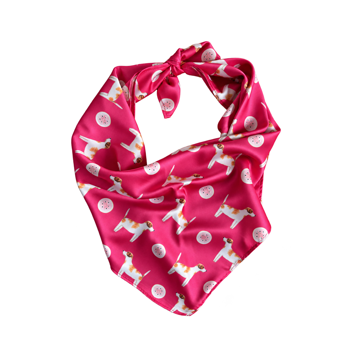 Jack Russell Teaberry Pink Silk Scarf