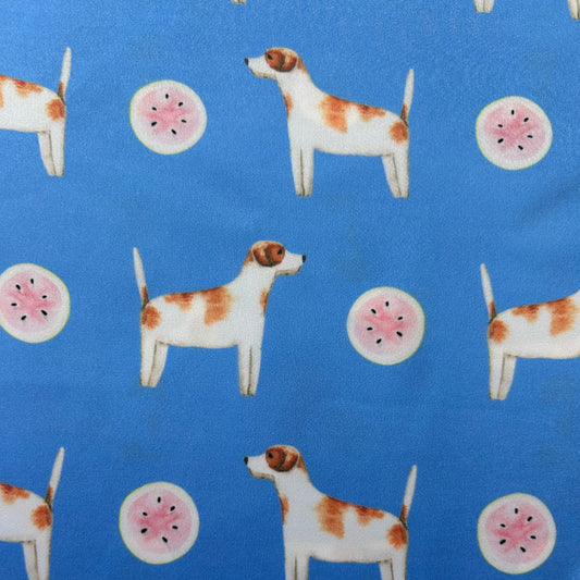 Jack Russell Marina Blue Silk Scarf