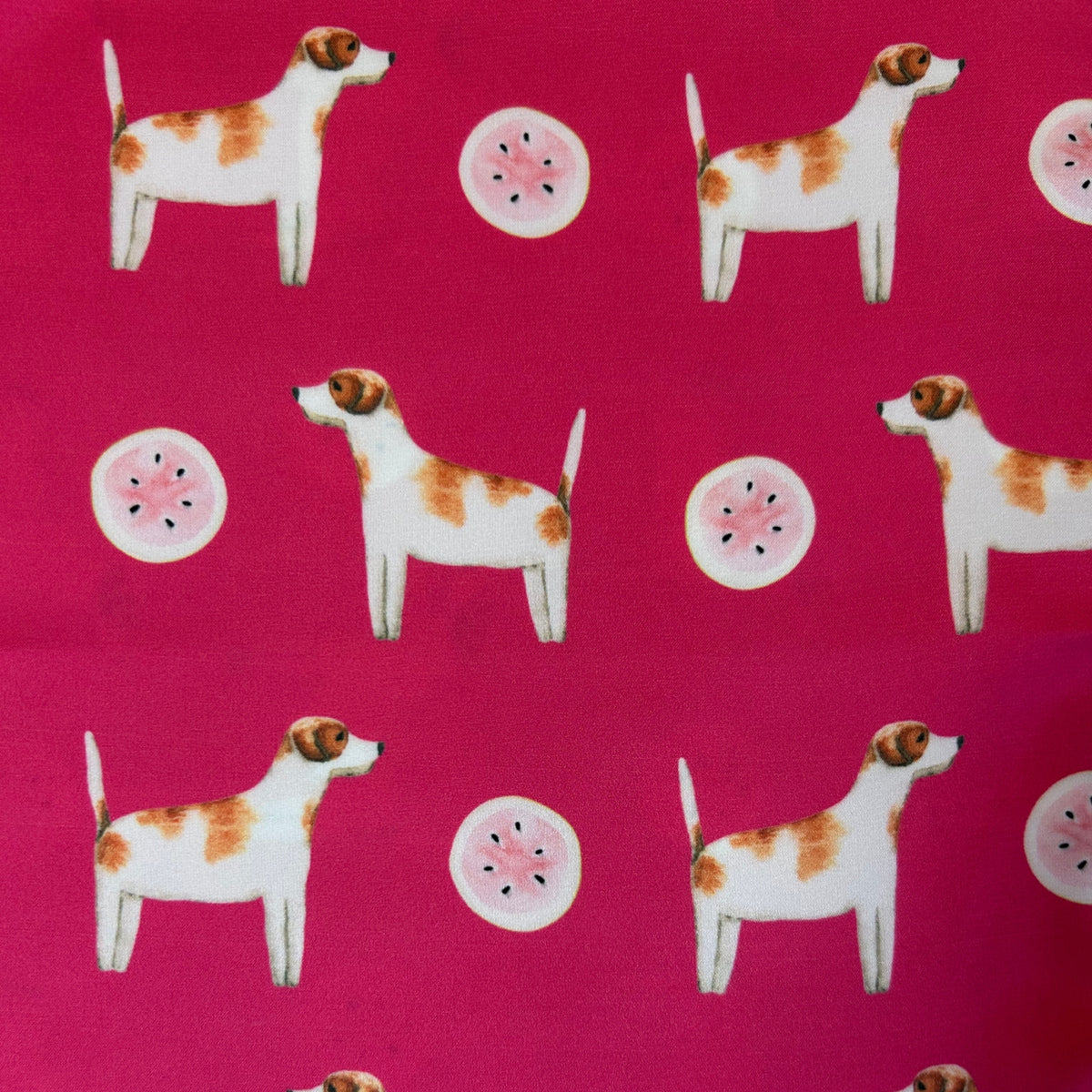 Jack Russell Teaberry Pink Silk Scarf