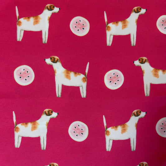 Jack Russell Teaberry Pink Silk Scarf