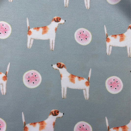 Jack Russell Sage Green Silk Scarf