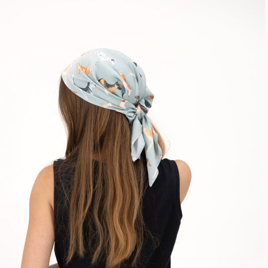 Lots of Dogs Sage Green Silk Scarf