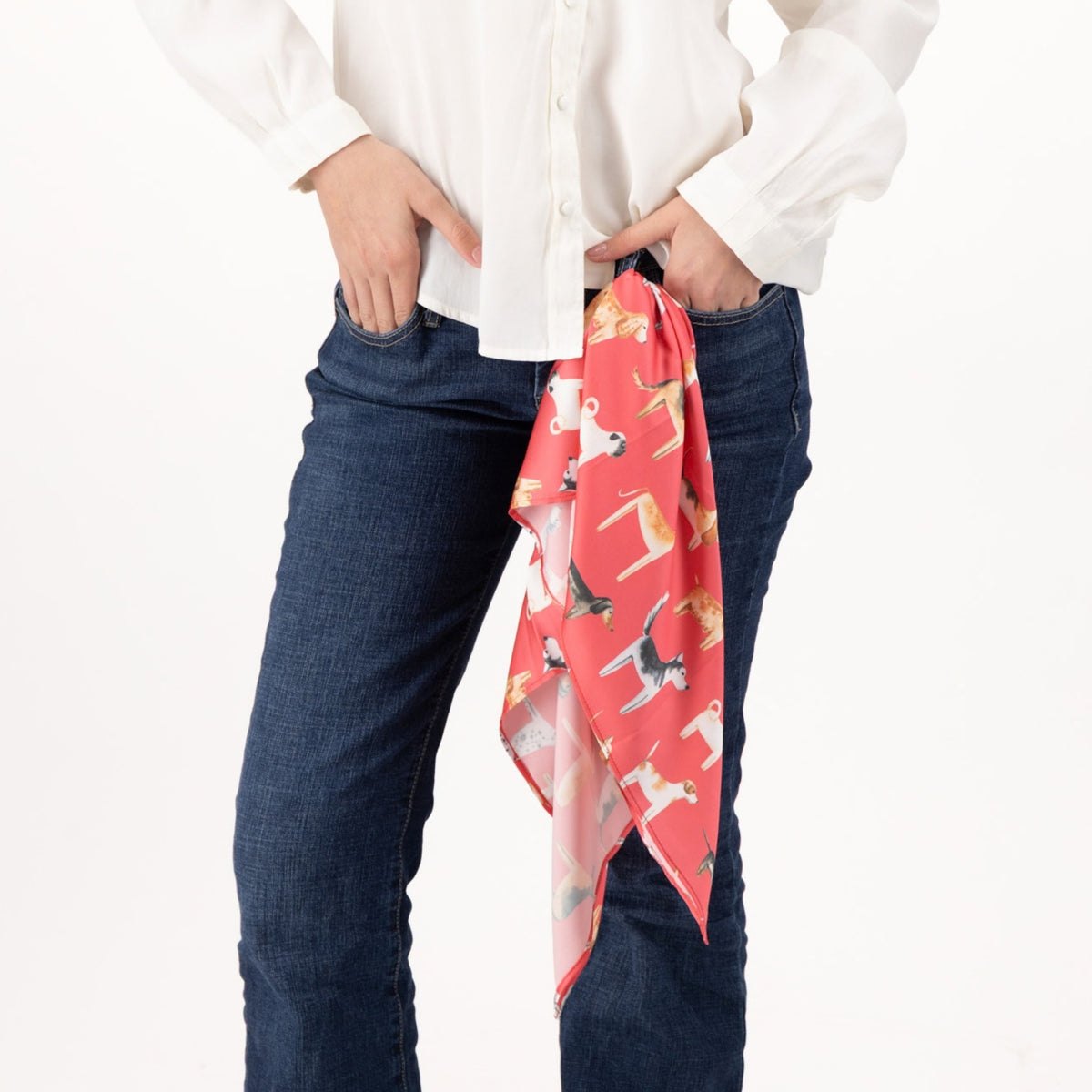 Lots of Dogs Teaberry Pink Silk Scarf