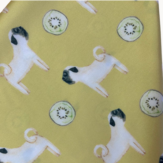 Pug Acacia Gold Silk Scarf