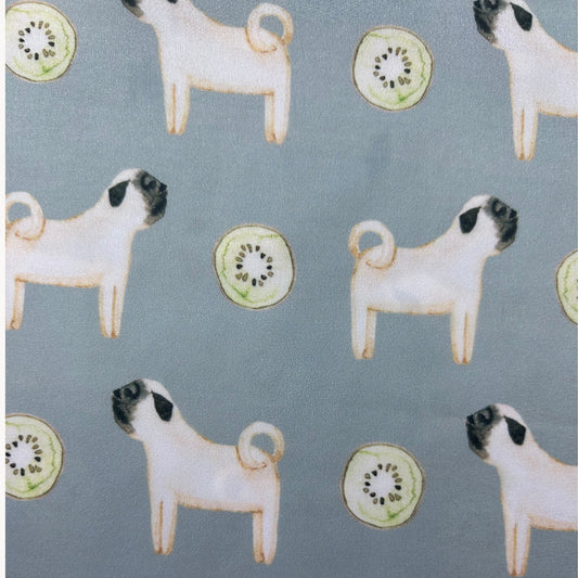 Pug Sage Green Silk Scarf