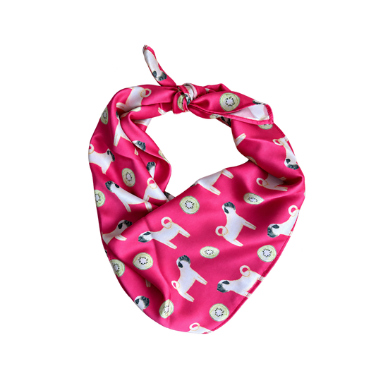 Pug Teaberry Pink Silk Scarf
