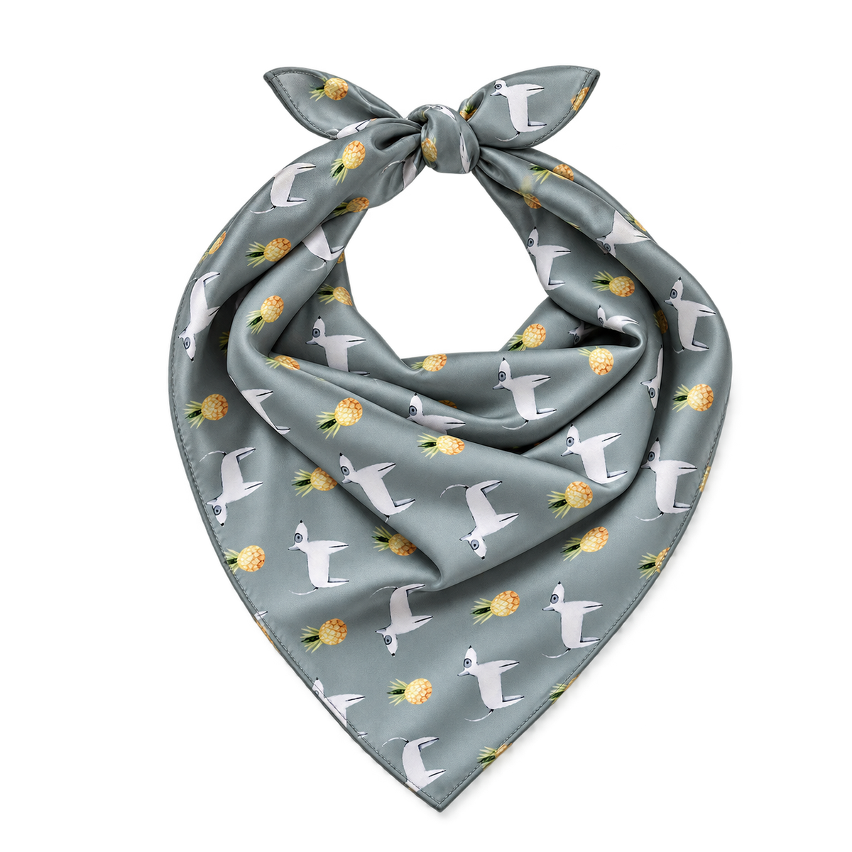 Bull Terrier Sage Green Silk Scarf