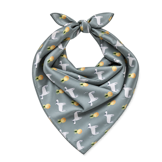 Bull Terrier Sage Green Silk Scarf