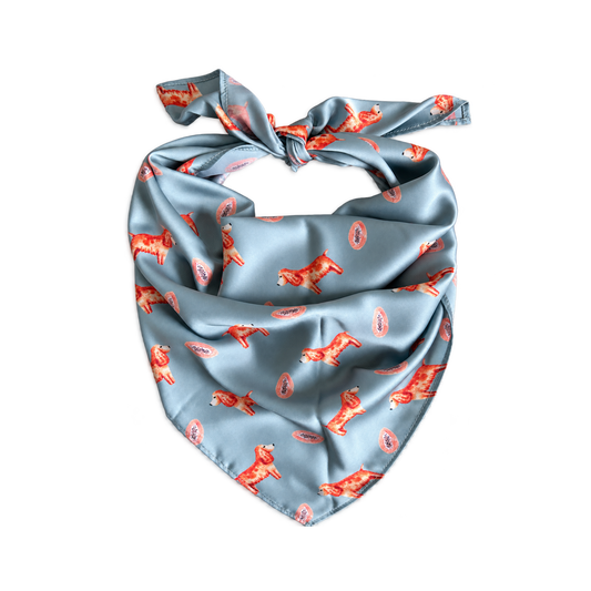 Spaniel Sage Green Silk Scarf