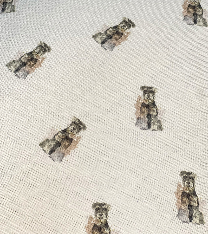 Schnauzer dog-patterned cushion fabric