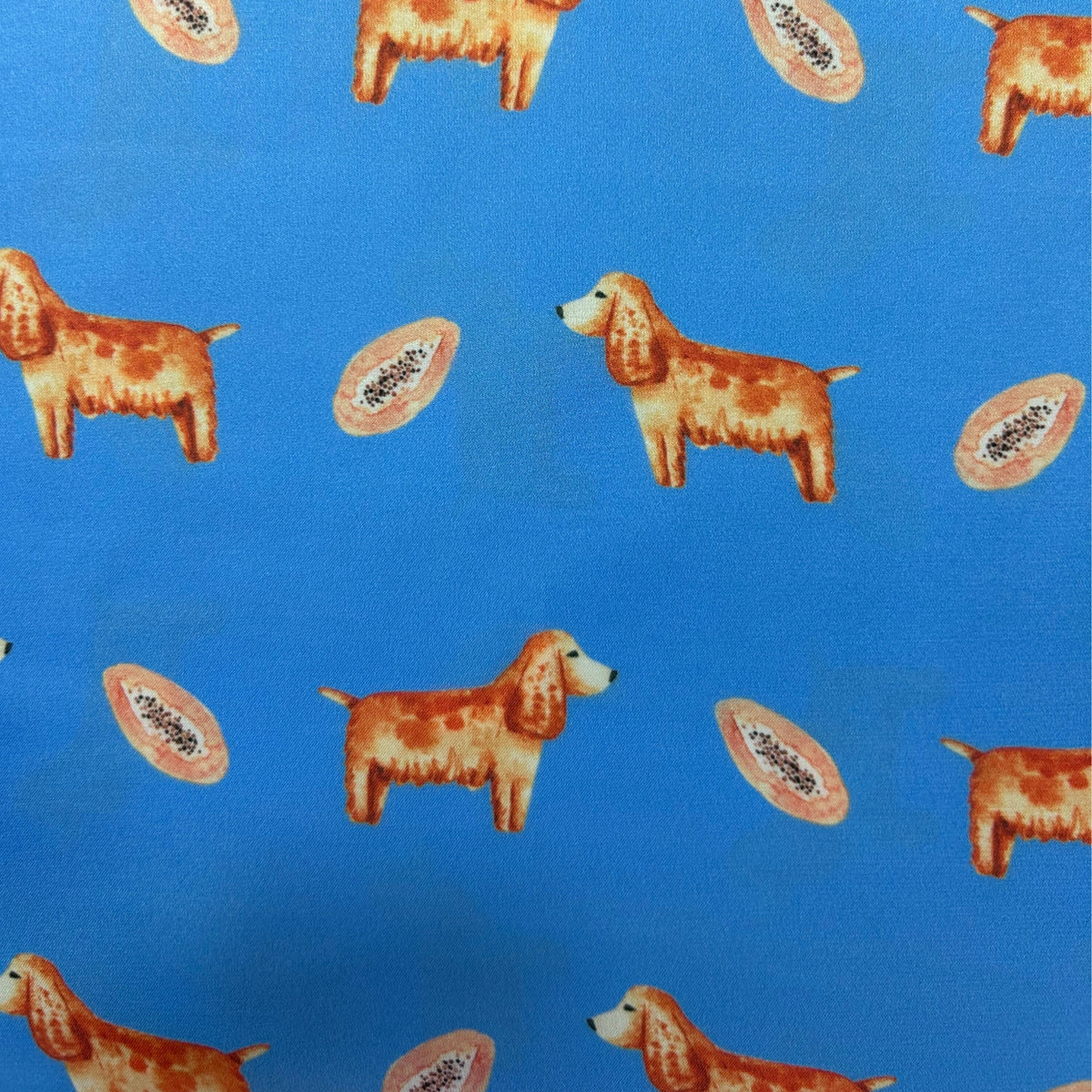 Spaniel Marina Blue Silk Scarf