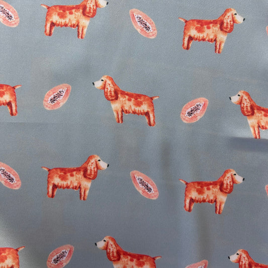 Spaniel Sage Green Silk Scarf