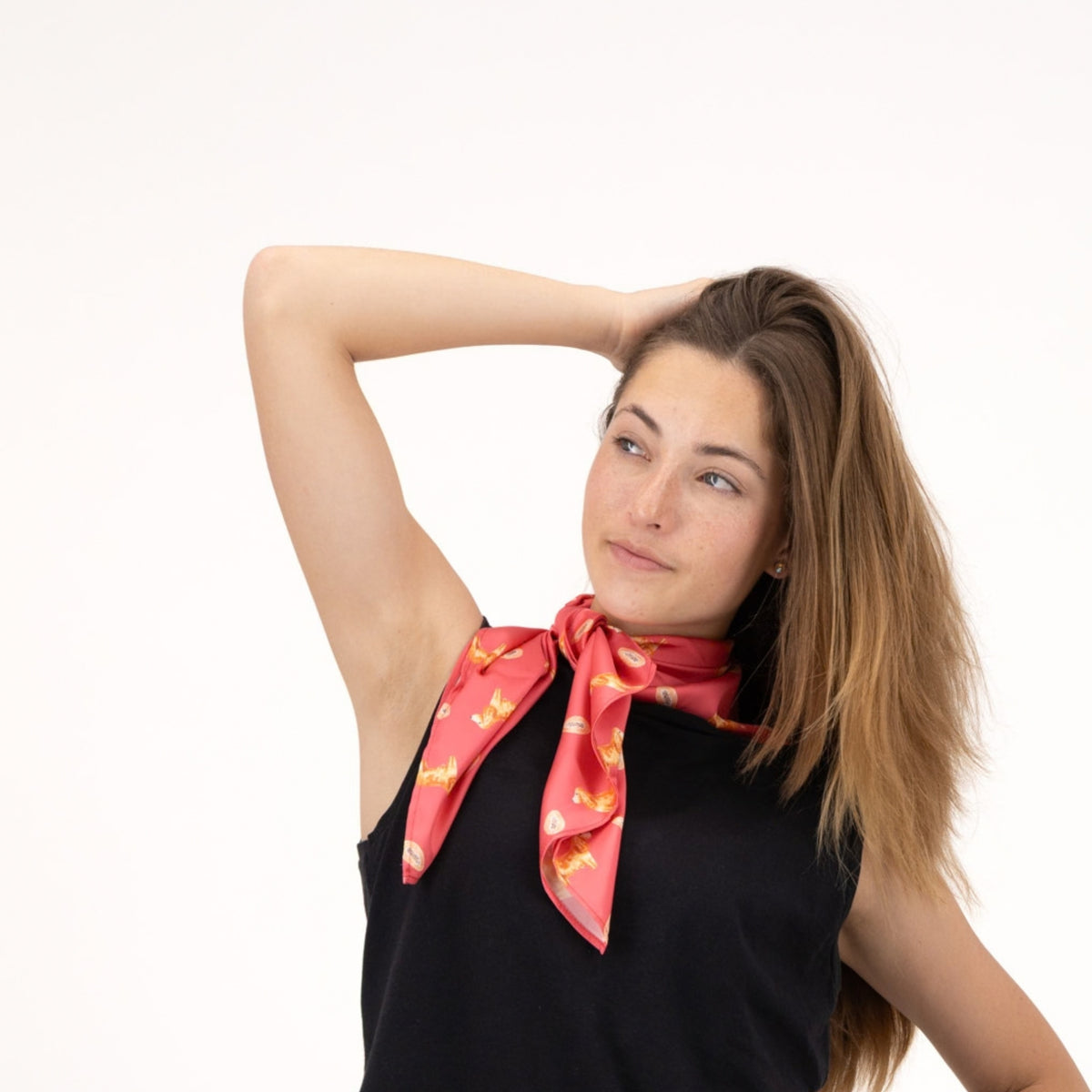 Spaniel Teaberry Pink Silk Scarf