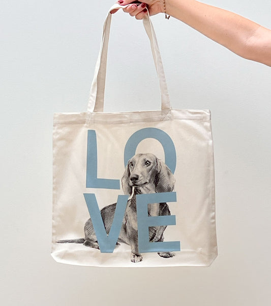 Dachshund Bue LOVE Tote Bag
