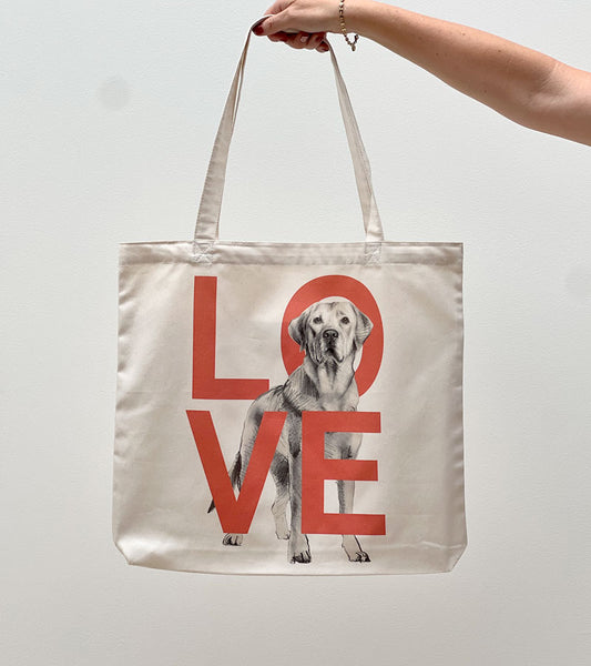 Labrador Peach LOVE Tote Bag