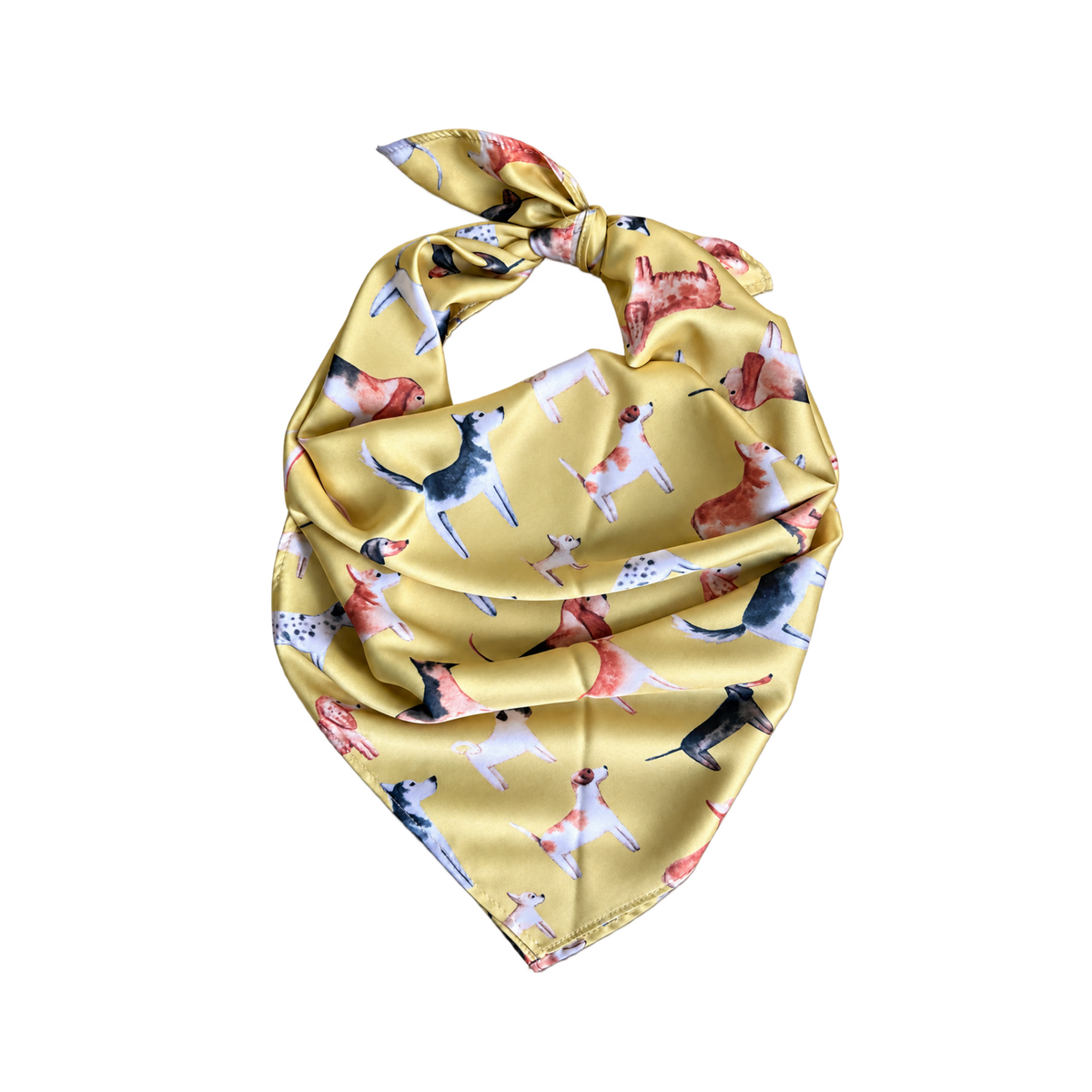 Lots of Dogs Acacia Gold Silk Scarf