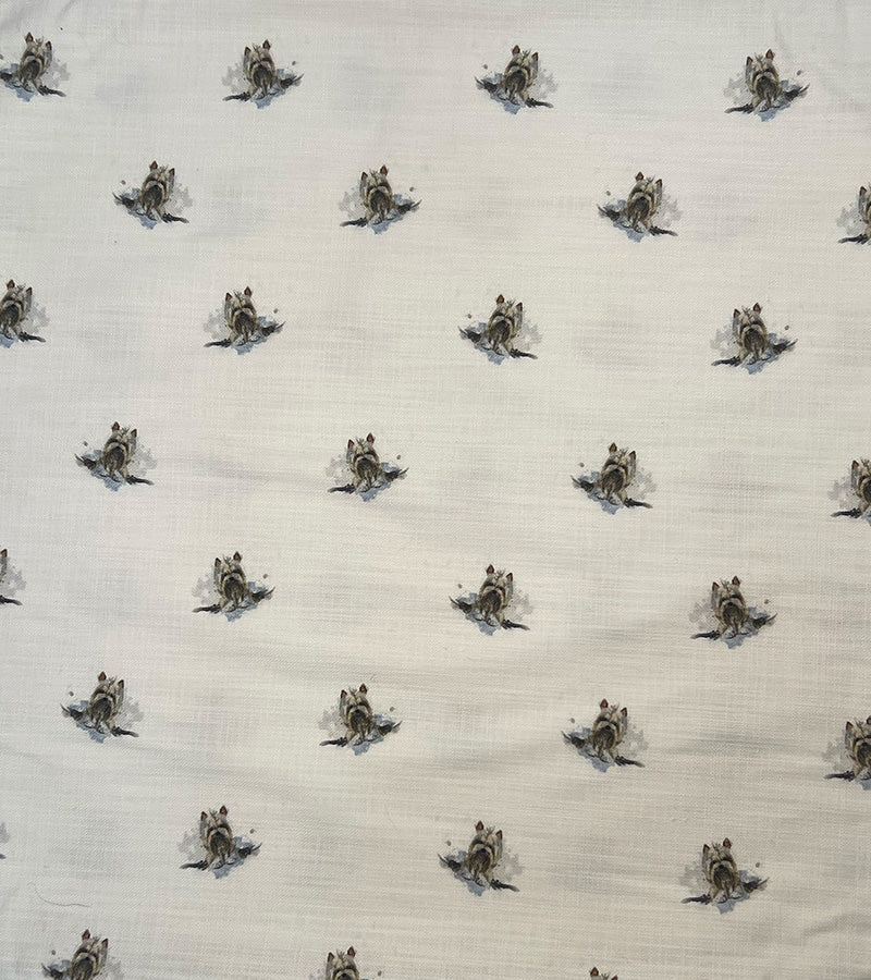 Yorkie dog-patterned cushion fabric